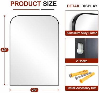 Bathroom Black Vanity Mirror for Over Sink, 40" x 28"
