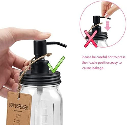 Amolliar Mason Jar Bathroom Accessories Set, 4Pcs Glass Bathroom Set, Black