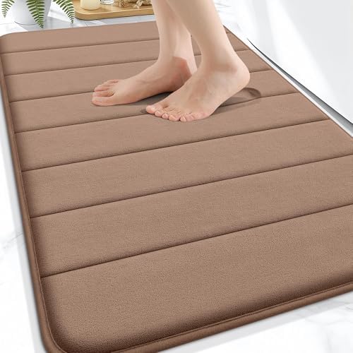 OLANLY Memory Foam Bath Mat 34x21, Super Soft and Absorbent Bathroom Rugs