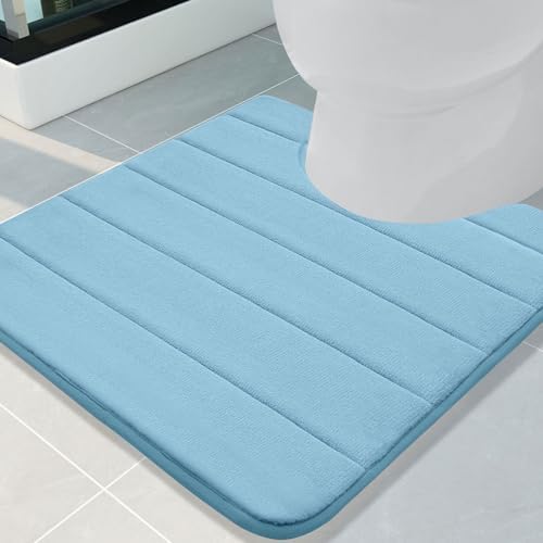 Buganda Memory Foam U-Shaped Toilet Rugs 24 x 24, Absorbent Bathroom mat