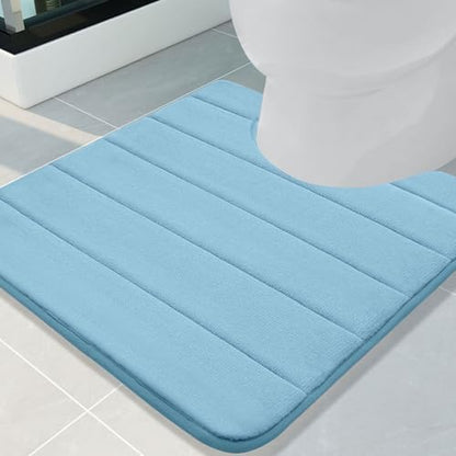 Buganda Memory Foam U-Shaped Toilet Rugs 24 x 24, Absorbent Bathroom mat