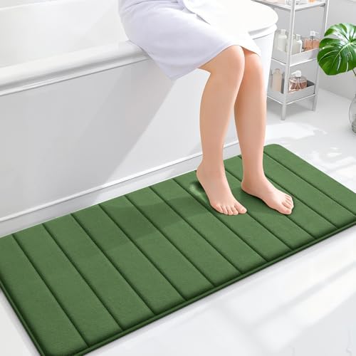 OLANLY Memory Foam Long Bathroom Rugs Runner 47x20, Super Soft Absorbent