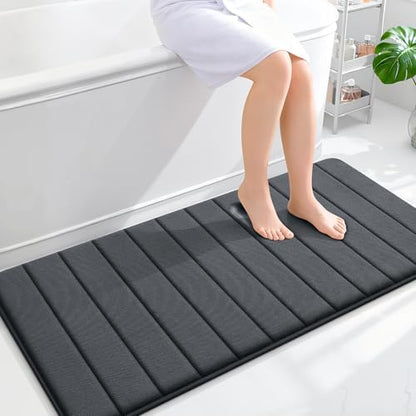 OLANLY Memory Foam Long Bathroom Rugs Runner 47x24, Super Soft Absorbent