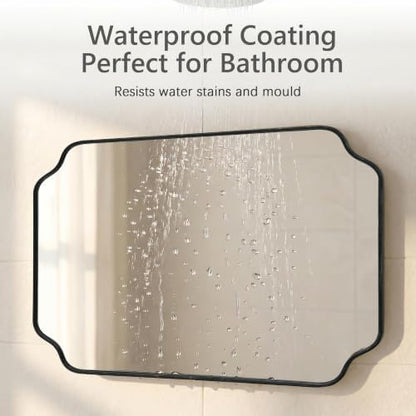 Besdomus Black Modern Bathroom Mirror: 24"x32" Minimalist Vanity Mirrors