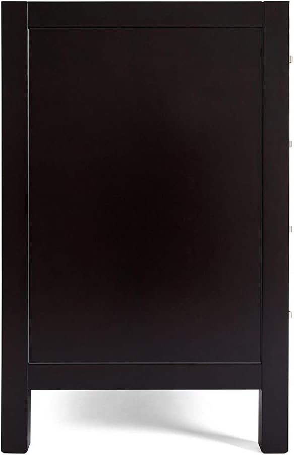 ARIEL Cambridge 36-inch Bathroom Vanity Base Cabinet,Solid Wood, 2 Soft Closing Doors, 5 Dovetail Drawers, Espresso