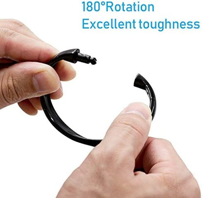 Black Shower Curtain Hooks Rings, 12 Pcs Circular Plastic Shower Curtain Rings for Bathroom, Plastic Shower Curtain Hooks for Shower Curtain Rod, Black Shower Hooks Rings for Shower Curtain