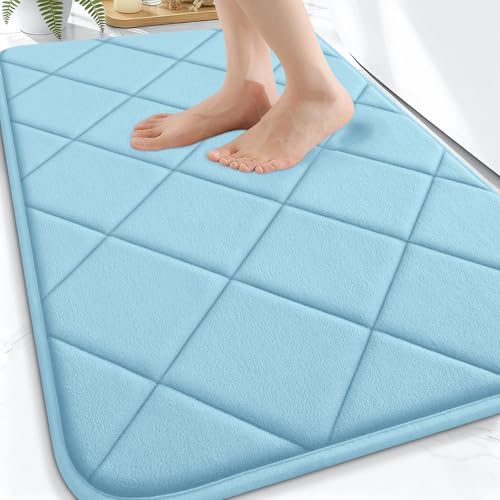 OLANLY Memory Foam Bath Mat 30x20, Ultra Soft and Absorbent Bathroom Rugs