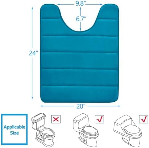 Buganda Memory Foam U-Shaped Toilet Rugs 24 x 20, Absorbent Bathroom mat