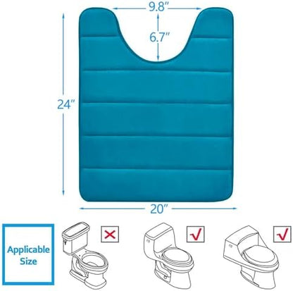 Buganda Memory Foam U-Shaped Toilet Rugs 24 x 20, Absorbent Bathroom mat