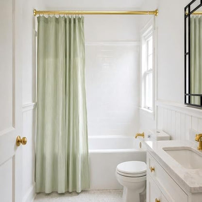 YNL Gold Shower Curtain Rod 32-80 Inch(2.7-6.6ft), Non Slip, Never Rust, No Drill Stainless Steel Spring Tension Shower Rod, Adjustable Tension Rod for Bathroom