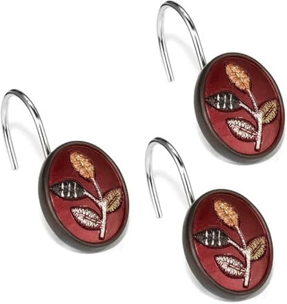 Zahari Home Aubury Shower Hooks Set - Rust-Proof Curtain Rings with Unique Design - 12 Resin Hooks for Customizing Your Shower Space