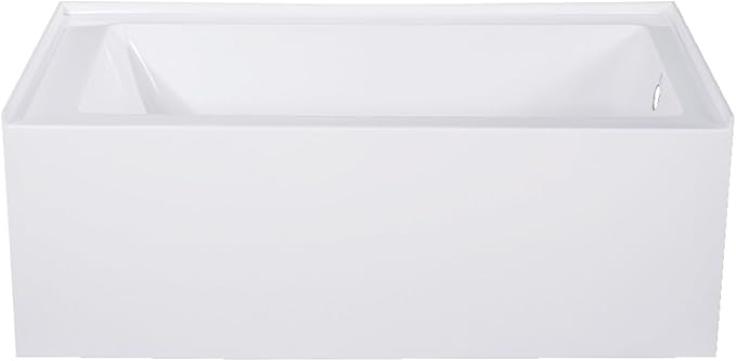 Kingston Brass VTAP543022R Aqua Eden Alcove Tub, White