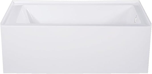 Kingston Brass VTAP543022R Aqua Eden Alcove Tub, White