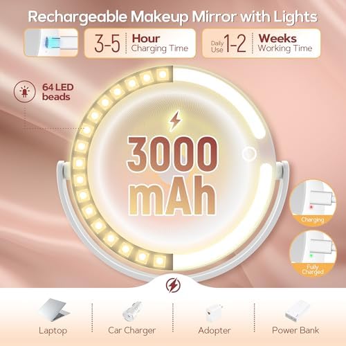 B Beauty Planet Vanity Mirror with Lights, Magnifying Makeup Mirror 30X/1X