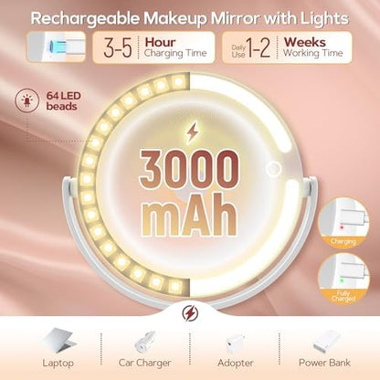B Beauty Planet Vanity Mirror with Lights, Magnifying Makeup Mirror 30X/1X