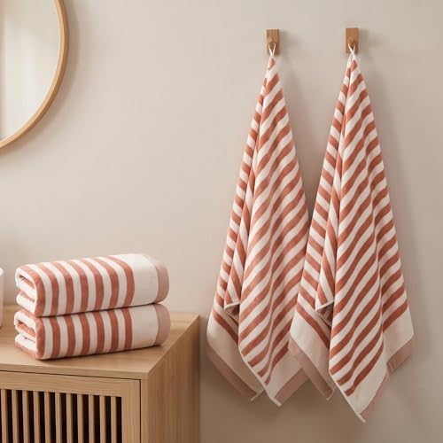ecolook Microfiber Bath Towel Set of 4, Orange