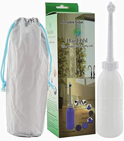 Upside Down Bidet for Postpartum Care, Old People&Child Cleansing.Portable Bidet Sprayer and Travel Bidet with Hand Held Bidet Bottle for Personal Cleansing (L, White)