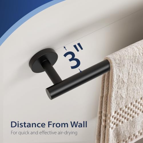 24 Inch Black Towel Bar for Bathroom Wall Mounted,SUS304 Stainless Steel