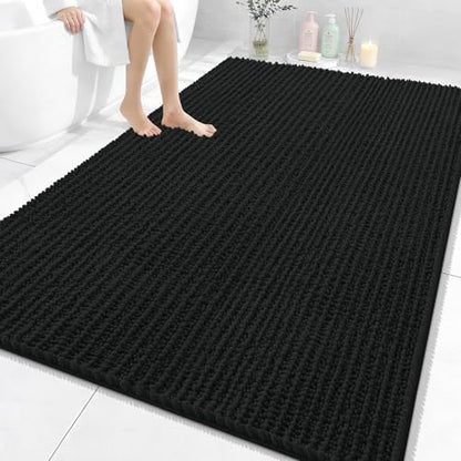 OLANLY Large Bathroom Rugs 70x46, Thick Soft Absorbent Chenille Bath Rugs