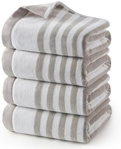 ecolook Microfiber Bath Towel Set of 4, Gray