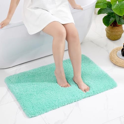 Disolla Mint Green Bathroom Rug 24x36 - Non-Slip Plush Thick Bath Mat, Highly Absorbent & Ultra Soft Fluffy Floor Mat, Machine Washable for Shower and Tub