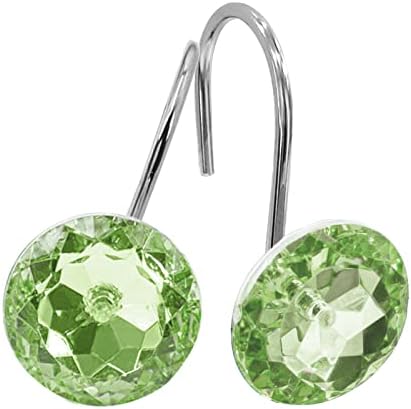 Sage Diamond Crystal Bling Shower Curtain Hooks Rings for Bathroom,12PCS