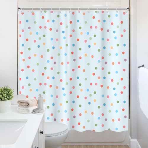 Polka Dot Shower Curtain Blue Pastel Modern Abstract Bathroom Curtain Sets