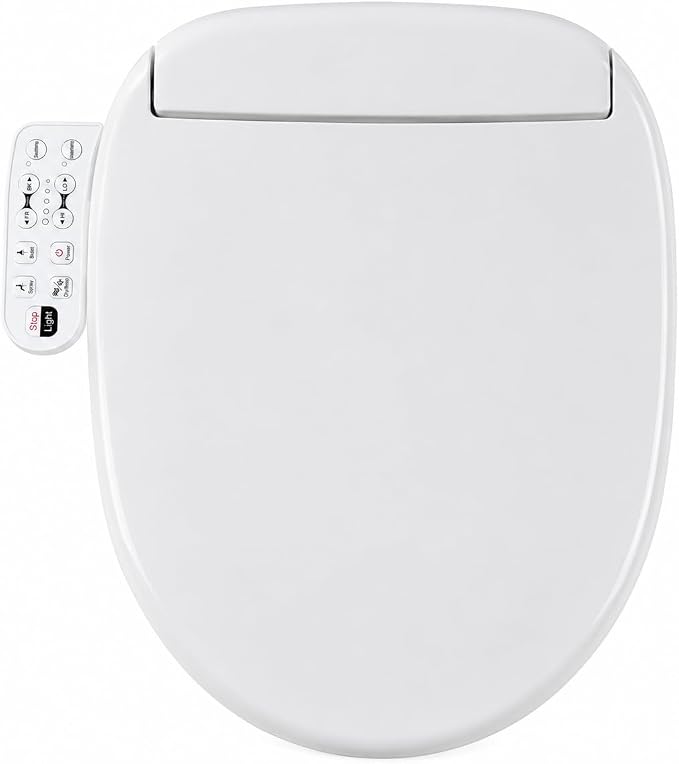 Bidet Toilet Seat Round with Heated Toilet Seat for Bathroom 236D | Instant Warm Water, Warm Air Dryer, Self-Cleaning Nozzle, Night Light,Soft Close Lid, Requires Outlet