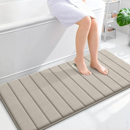 OLANLY Memory Foam Long Bathroom Rugs Runner 47x24, Super Soft Absorbent