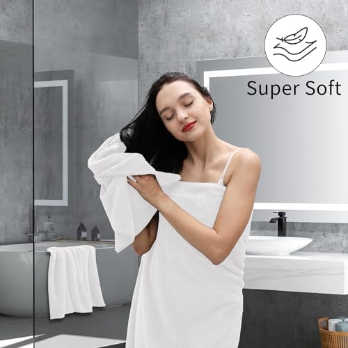 Hand Towels Set 2 Pack-16“x31”,Ultra Soft Microfibers Bathroom Towel Set Highly Absorbent Quick Dry Luxury Premium Towel Lightweight Durable Hand Towel Collection for Hotel Spa Gym Kitchen,White