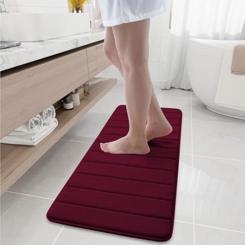 Buganda Memory Foam Bath Mat 47 x 17, Ultra Soft Absorbent Bathroom Rugs