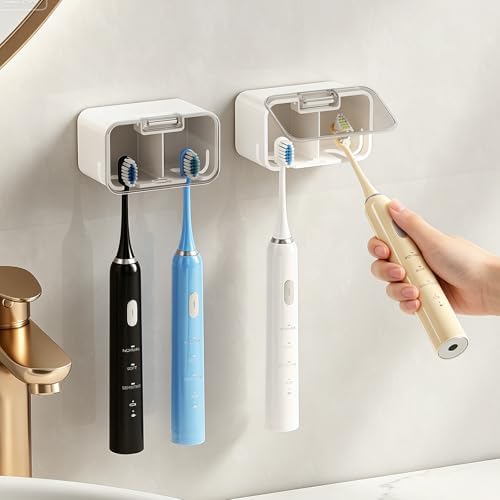 MOPMS Toothbrush Holders for Bathrooms with 2 Slot Independent Compartment