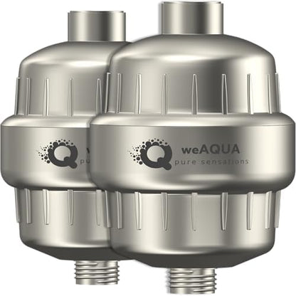 weAQUA Heavy Duty 2-PACK Shower Filter for Hard Water Chlorine Heavy Metals