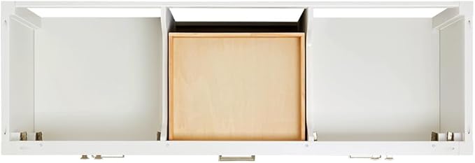 ARIEL Cambridge 66-inch Bathroom Vanity with Sink,Solid Wood, 1.5-inch Pure White Quartz Countertop & Backsplash, Double Rectangular Porcelain Sink, 4 Soft Closing Doors, 6 Dovetail Drawers, White