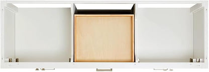 Beckford 66" White Double Bathroom Vanity, 1.5" Edge Pure White Quartz Countertop, 2 Rectangular Undermount Sinks, 4 Soft Closing Doors, 6 Dovetail Drawers