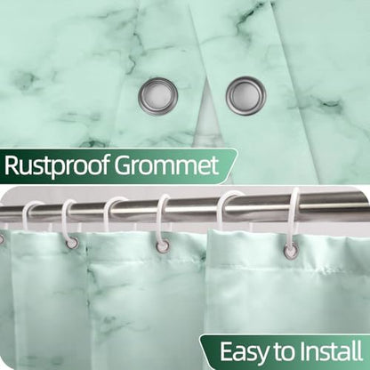 Green Marble Stall Waterproof Shower Curtain 48x72 inches