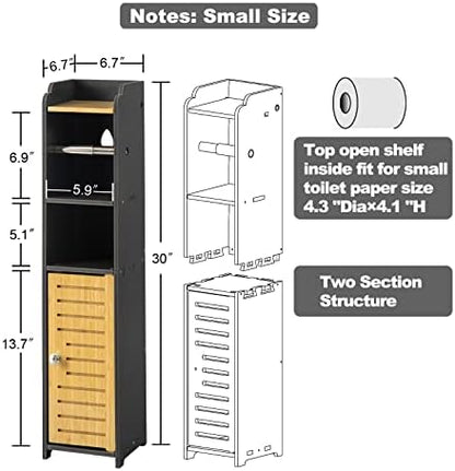 AOJEZOR Toilet Paper Holder Stand: No Drill Fit Small Bathroom for Renters