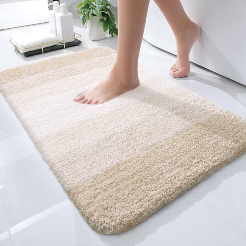 OLANLY Small Bathroom Rugs 28x18, Extra Soft Absorbent Microfiber Bath Rugs