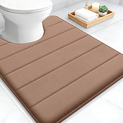 OLANLY Memory Foam Toilet Rugs U Shaped 24x20, Super Soft and Absorbent