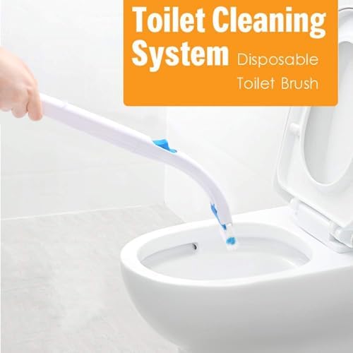Disposable Toilet Bowl Brush Holder System with Flushable Refill Pads