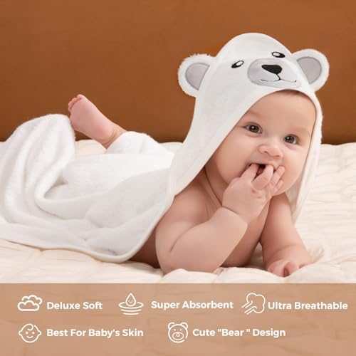 Momcozy Baby Towel, 5pcs Baby Bath Towel Set，Soft&Breathable