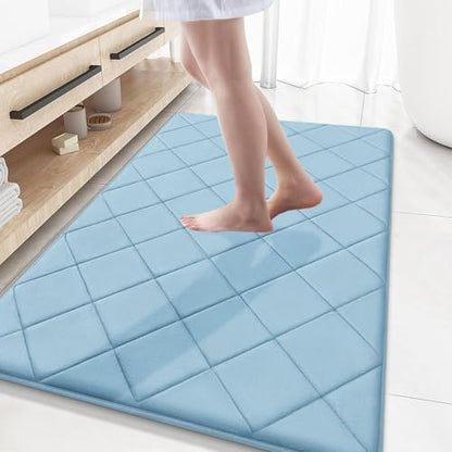 OLANLY Memory Foam Bath Mat 59x34, Ultra Soft and Absorbent Bathroom Rugs