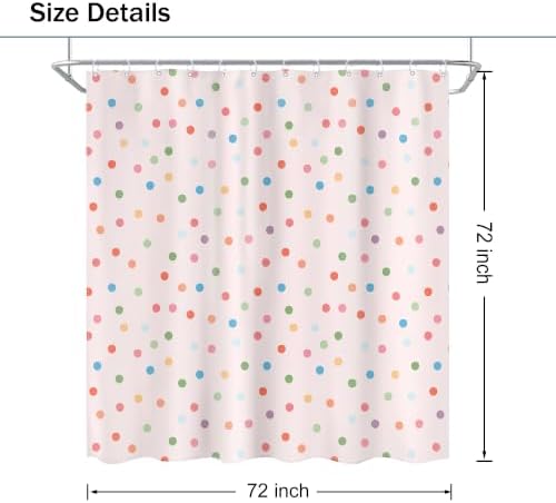 Polka Dot Shower Curtain Pink Pastel Modern Abstract Bathroom Curtain Sets