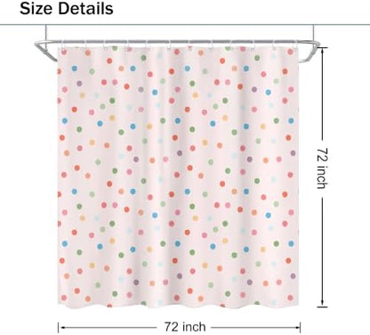 Polka Dot Shower Curtain Pink Pastel Modern Abstract Bathroom Curtain Sets