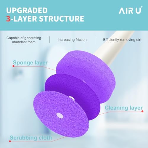 48 Count Disposable Toilet Brush Heads, Toilet Bowl Wand Refills for Toilet and Bathroom Cleaning, Purple Lavender Fragrance, Not Suitable for Electric Toilet Brushes