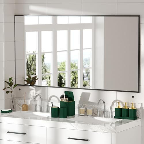 Bathroom Accessory Set - Bathroom Set, 12PC Bathroom Accessories Set, Dark Green Bathroom Accessories Set, Mini Trash Can, Toilet Brush, Trash Can & Soap Dispenser