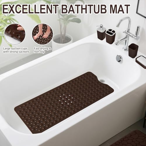 XLHOMO 26PC Bathroom Accessories Set - Gorgeous Brown Bathroom Set, Bathroom Accessory Set, Shower Curtain Set with Bathtub Mats for Shower Tub, Trash Can & Soap Dispenser
