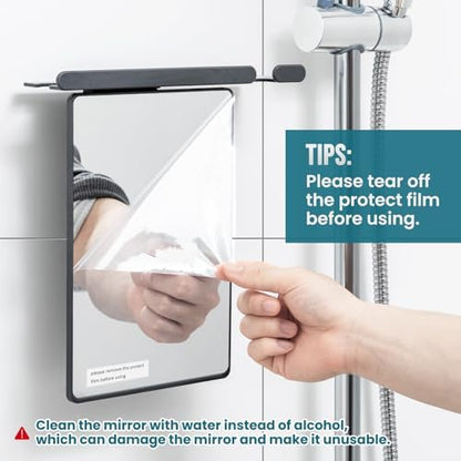 TAILI Shower Mirror Fogless for Shaving,Fogless Mirror Suction Wall Mounted