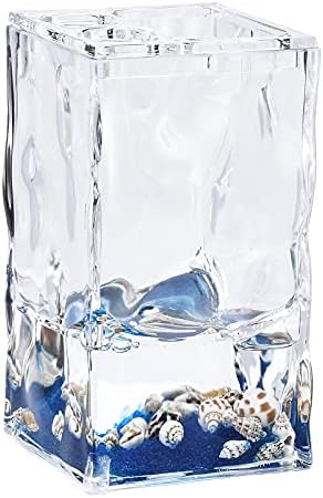 LOCCO DECOR 5 Piece Acrylic Liquid 3D Floating Motion Bathroom Vanity Accessory Set Shell