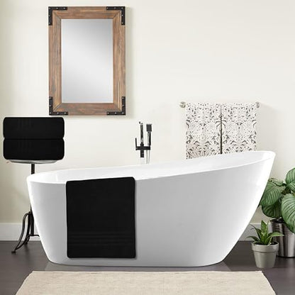 Pack of 2 Jumbo Bath Sheet 40 x 80 Inches, Extra Large Lightweight & Quick Dry Bath Towel, Super Soft & Highly Absorbent – 100% Cotton, Perfect to Wrap Yourself in – Black